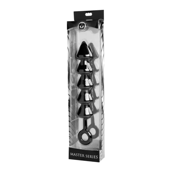 Spades - anaal dildo met kralen - siliconen - zwart