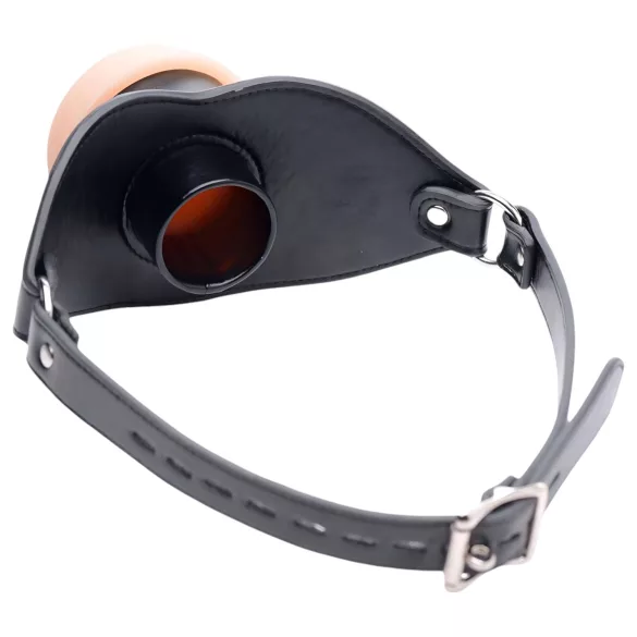 Master Series - mondknevel met vagina design - siliconen - huidskleur