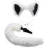 TAILZ - fox staart buttplug met diadeem - zwart/wit