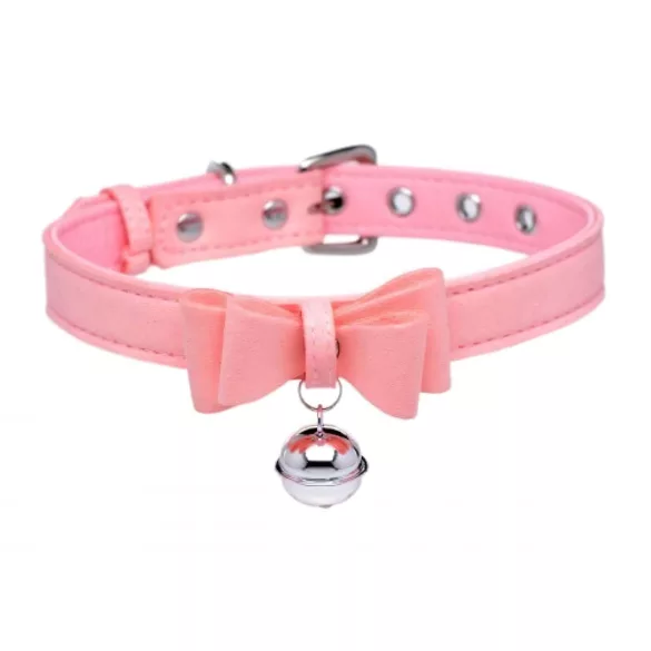 Master Series Golden Kitty - kattenhalsband met strik en belletje - roze