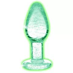   Booty Sparks - anaal plug - glow in the dark - glas - transparant - maat S