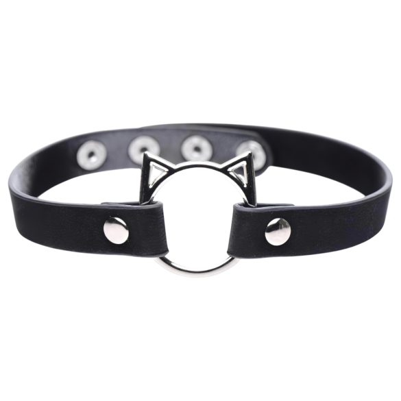 Master Series Kinky Kitty - halsband met kattenkopje (zwart)