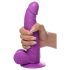 XR Brands POP - zuignap dildo met testikels - 19 cm (paars)