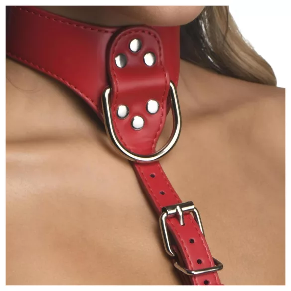 Strict - halter lichaamsharnas (rood) - M/L