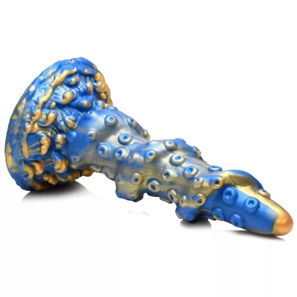 Creature Cocks Kraken - dildo met spiraal octopusarm - 21cm - goud/blauw