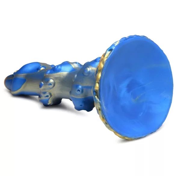 Creature Cocks Kraken - dildo met spiraal octopusarm - 21cm - goud/blauw