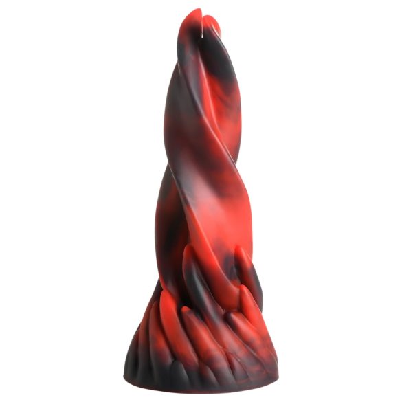 Creature Cocks Hell Kiss - gedraaide siliconen dildo - 19cm (rood)