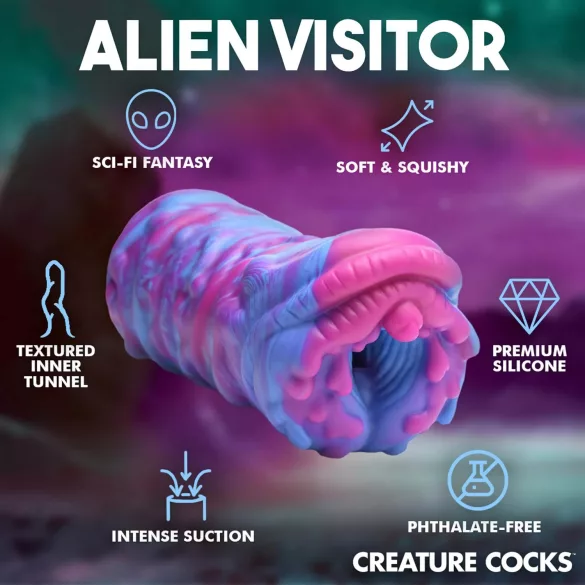 Creature Cocks Cyclone - siliconen alien kunstvagina (paars-roze)