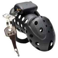 Master Series Lock Down - geventileerde peniskooi (zwart)