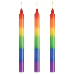XR Brands - BDSM speellkaarsen - regenboog (3 stuks)