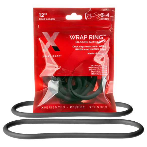 Perfect Fit Slim Wrap 12 - slanke penismantel - zwart (30 cm)