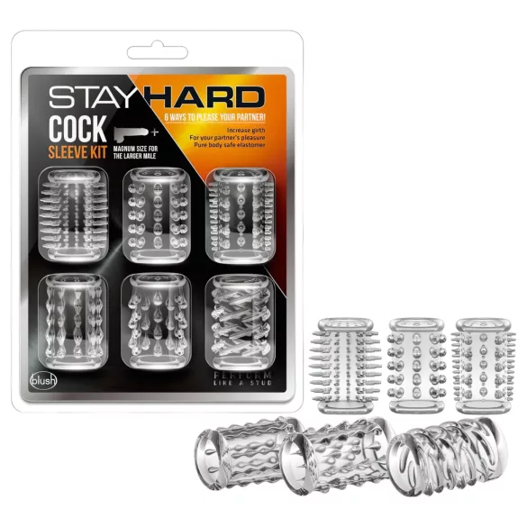Stay Hard - penis manchet set - transparant - 6 stuks