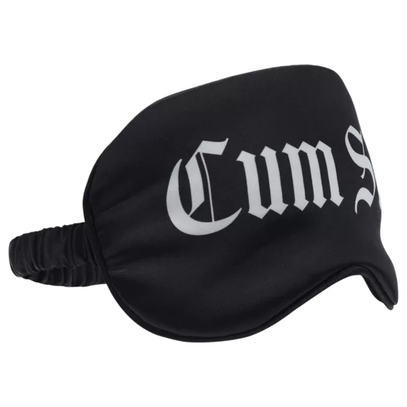 Ouch! - Satijnen oogmasker met opschrift "Cum Slut" (zwart)