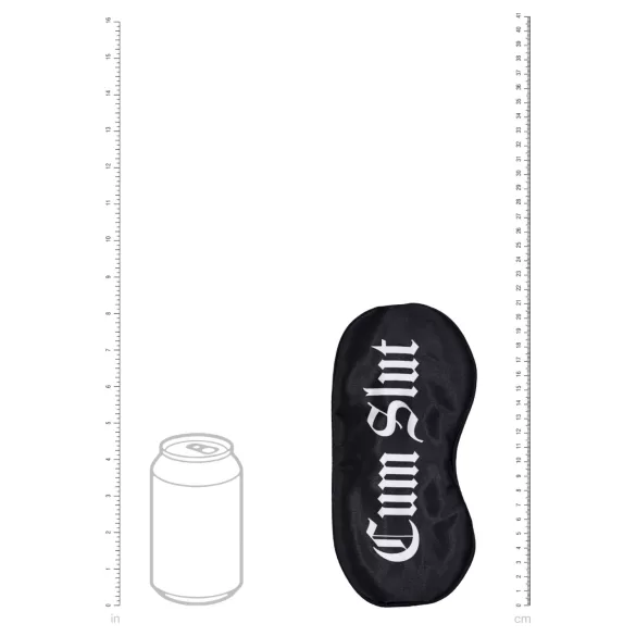 Ouch! - Satijnen oogmasker met opschrift "Cum Slut" (zwart)
