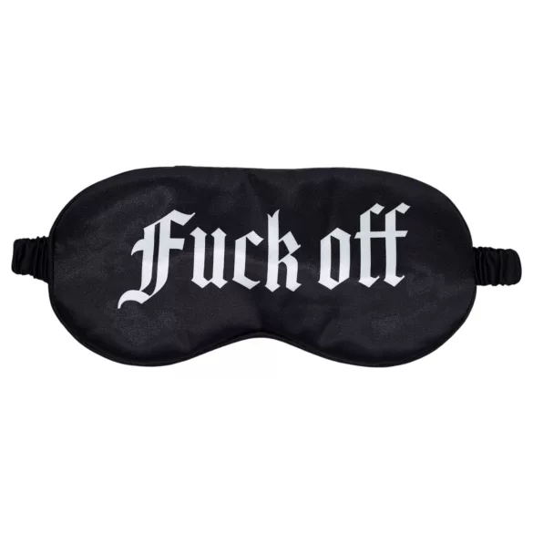 Ouch! - satijnen oogmasker met opschrift "Fuck Off" (zwart)