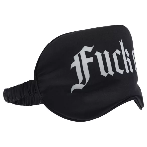 Ouch! - satijnen oogmasker met opschrift "Fuck Off" (zwart)