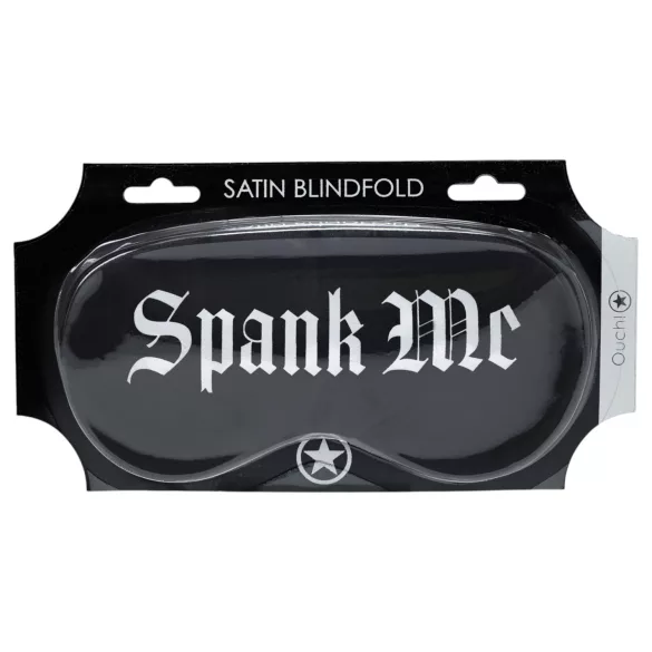 Ouch! - satijnen oogmasker met opschrift "Spank Me" (zwart)