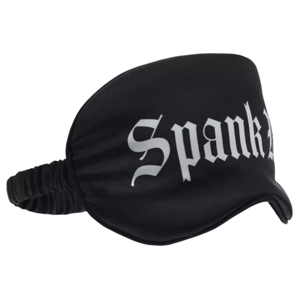 Ouch! - satijnen oogmasker met opschrift "Spank Me" (zwart)