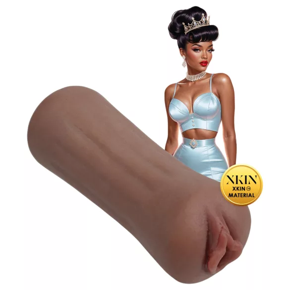 XKIN Beauty Queen Lulu - levensechte kunstvagina‑masturbator (donker natuurkleur)