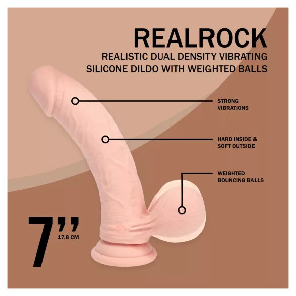 RealRock - realistische vibrator met dubbele dichtheid (huidskleur) - 18 cm