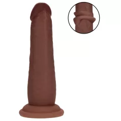   RealRock - levensechte dildo met dubbele dichtheid (bruin) - 15,5 cm