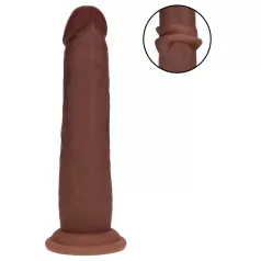   RealRock - realistische dildo met dubbele dichtheid (bruin) - 18,5 cm
