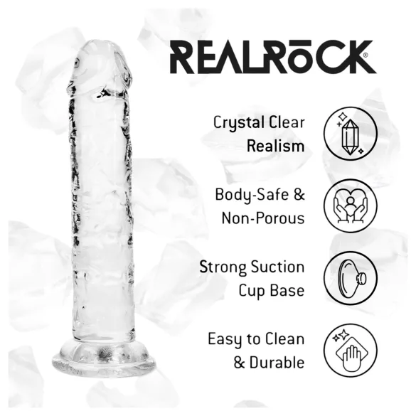 RealRock - realistische dildo met zuignap (transparant) - 12,7 cm