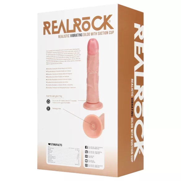RealRock - dildo met zuignap en vibratie - huidskleur - 20,5 cm