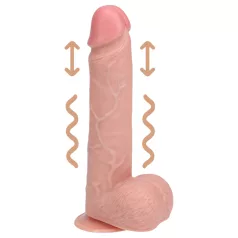   RealRock - dildo met zuignap en stootfunctie - huidskleur - 20,5cm