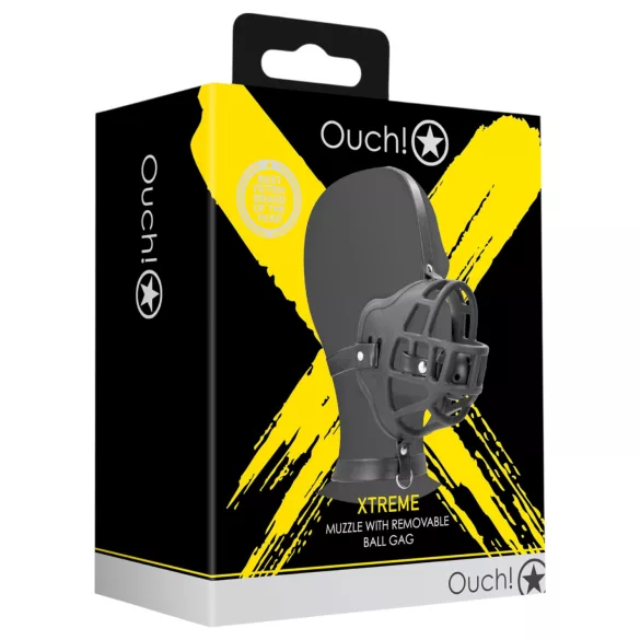 Ouch! - mondknevel met ingebouwde spreider - zwart