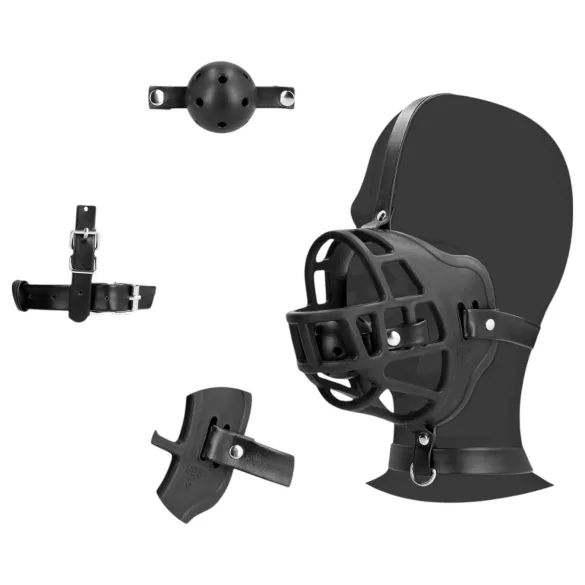 Ouch! - mondknevel met ingebouwde spreider - zwart