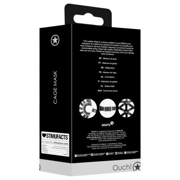Ouch! - bondage masker - kunstleer - zwart