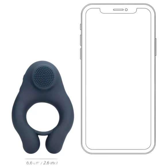 Loveline - vibrerende penisring met clitorisstimulator - siliconen - grijs