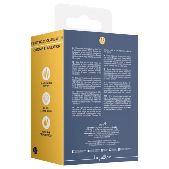 Loveline - vibrerende penisring met clitorisstimulator - siliconen - grijs