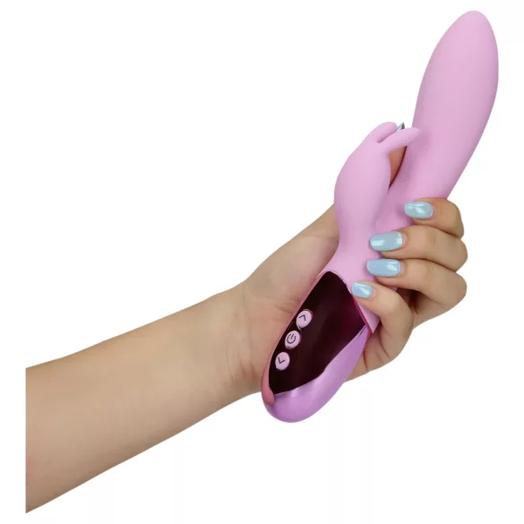 Loveline - oplaadbare, konijnenvibrator met clitorisarm (roze)