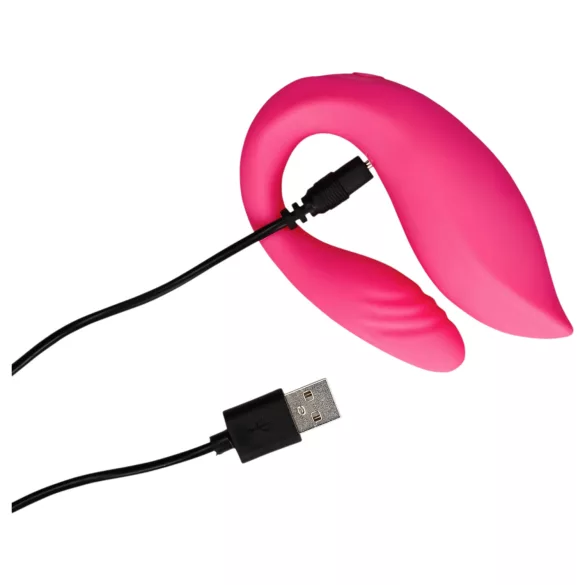 Loveline - oplaadbare koppel vibrator - afstandsbediening - silicone - roze