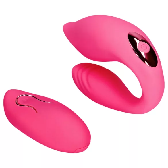 Loveline - oplaadbare koppel vibrator - afstandsbediening - silicone - roze