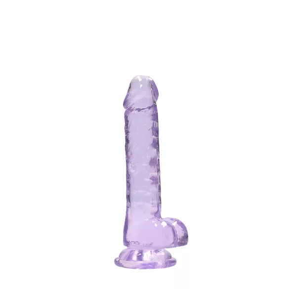 RealRock - dildo transparant realistisch - paars 17cm