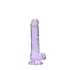 RealRock - dildo transparant realistisch - paars 17cm