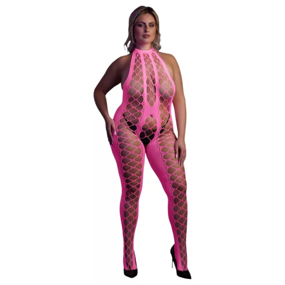 Ouch! - Open catsuit - fluorescerend roze