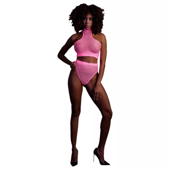 Ouch! - lingerieset dames - glow in the dark - roze