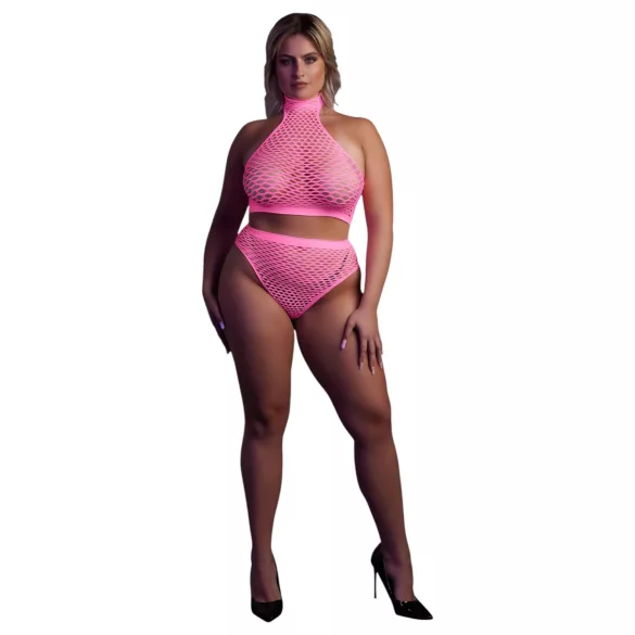 Ouch! - lingerieset dames - glow in the dark - roze