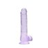 REALROCK - transparante levensechte dildo - paars (19 cm)