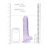 REALROCK - transparante levensechte dildo - paars (19 cm)