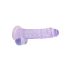 REALROCK - transparante levensechte dildo - paars (19 cm)