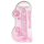 REALROCK - transparante levensechte dildo - roze (19 cm)