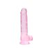 REALROCK - transparante levensechte dildo - roze (19 cm)