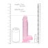 REALROCK - transparante levensechte dildo - roze (19 cm)