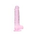 REALROCK - transparante levensechte dildo - roze (19 cm)