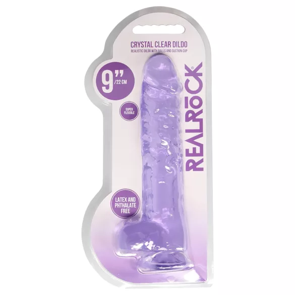 RealRock - realistische dildo transparant - paars 22cm